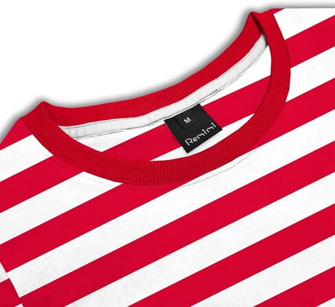Remimi Kids Striped Shirts Long Sleeve Boys Girls Crew Neck Holiday Tshirts 3-14 Years in Saudi Arabia