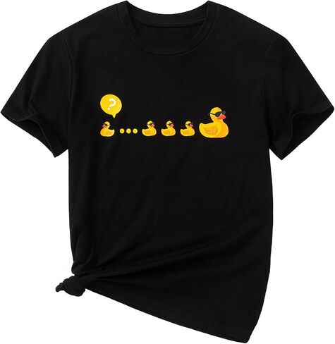 Ainuno Boys Girls Shirts Funny Summer Short Sleeve Shirt Crewneck Graphic Tees in Saudi Arabia