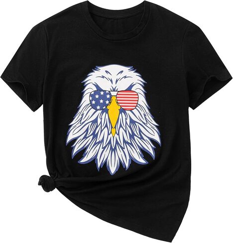 Ainuno Boys Girls Shirts Funny Summer Short Sleeve Shirt Crewneck Graphic Tees in Saudi Arabia