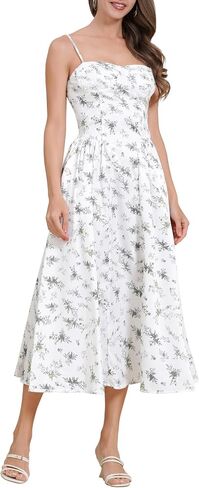 Women’s Corset Dress Sexy Thigh Spaghetti Strap Bustier Cocktail Dress Low Cut Boho Formal Dresses with Pockets in Saudi Arabia