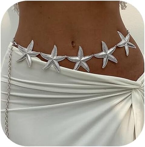 Gold Waist Chain for Women Starfish Shell Body Chain Belly Linnk Waist Summer Beach Ocean Jewelry in Saudi Arabia