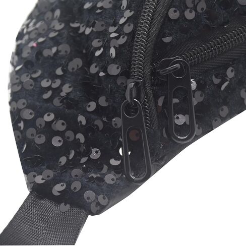 Sequins Glitter Waist Bag Fanny Pack for Women Girls Crossbody Belt Bag Chest Bag Phone Pouch for Travel Running Workout in Saudi Arabia