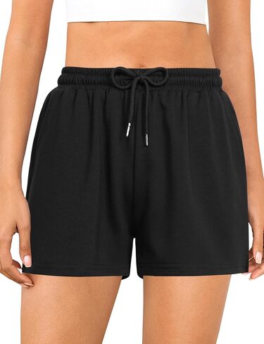 Quenteen Women's 4" Comfy Drawstring Elastic Waist Casual Cotton Sweat Shorts Workout Athletic Shorts with Pockets in Saudi Arabia