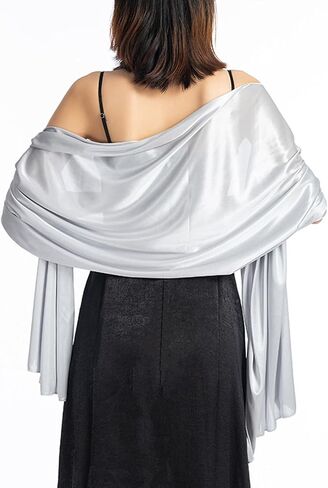 Women Silky Satin Shawls And Wraps For Evening Dresses Lightweight Long Wrap Stole For Bridal Wedding Prom Party in Saudi Arabia
