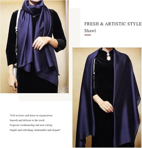 Women Silky Satin Shawls And Wraps For Evening Dresses Lightweight Long Wrap Stole For Bridal Wedding Prom Party in Saudi Arabia