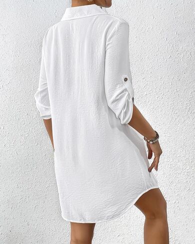 Bsubseach Swimsuit Coverup للنساء 3/4 بدلة السباحة الأكمام تستر على القميص البولو شاطئ الملابس ملابس العطلة in Saudi Arabia