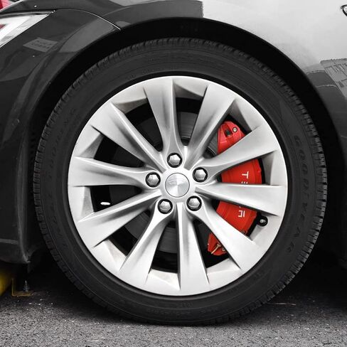 تغطي الفرجار الفرامل مجموعة من 4 متوافقة مع Tesla Model S/X الملحقات ， 2023 و 2024 و 2025.19/20 بوصة أغطية فرامل محور العجلة -FIT ل Tesla Model S/X Red Brake Pariper (Red) in Kuwait