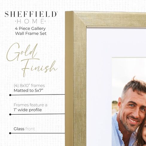 Sheffield Home 9 Piece Gallery Wall Frame Set, 12x12 in. Matted to 8x8 in. (Light Natural) in Saudi Arabia
