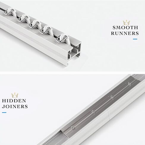 Quoya Smart Electric Curtain Track AT5810 【حتى 5 أمتار (196in) - قابلة للتكيف وقابلة للتعديل ، مع محرك السكك الحديدية الآلي مع التطبيق والصوت والتحكم عن بُعد ومتوافق مع Alexa و Google و Siri in Saudi Arabia