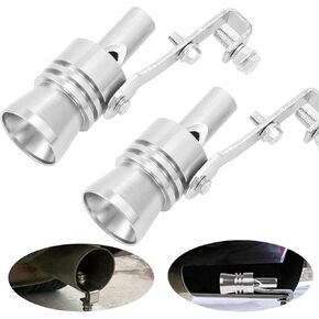 MEA CO005 2PCS Aluminum Alloy Universal Turbo Whistle,Turbo Sound Exhaust Muffler Pipe Whistle Car Roar Maker, Car Tail Whistle,Car Blow Off Valve Tip Simulator Whistler (Sliver XL 2pcs)