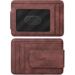 Zitahli Wallet Men-Magnetic Money Clip-Slim and Minimalist Card Case-ID Window Front Pocket Wallet Gift Boxing