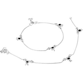 efulgenz النغمة الفضية الهندية يمكن أن تكون خانقارا Anklet Anklet الهندي Payal Anklet Charms tassel سلسلة من المجوهر
