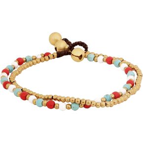 Minachi Bohemian Beaded Beaded Beaded Courned ، ألوان مزيج من الفيروز الأحمر ، دائرة مزدوجة ، مجوهرات فريدة من نوعها للنساء