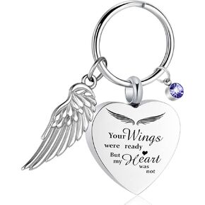 Heart Cremation Jewelry Urn Keychain for Ashes for Women Men, Keepsake Memorial Heart Urns Pendant for Human Ashes,Silver