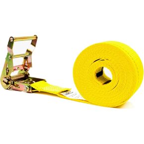 US Cargo Control Endless Ratchet Straps (4-Pack), 2 Inch x 20 Foot Hookless Ratchet Straps, 6,000 LBS Break Strength, Yellow Tie Down Straps for Flatbed Trailers or Trucks, Straps for Cargo Bundling