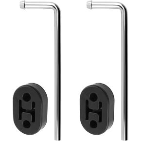 4PCS Rubber Exhaust Hangers Kit with 10" Exhaust Hanger Rod,2 Hole 0.48 Inch Universal Exhaust Hanger for Exhaust System Vibration Damping,Essential Muffler Hanger Car Accessories
