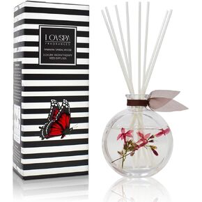Lovspa Hawaiian Sandalwood Luxury Home Home Diffuser Reeds مجموعة | ملاحظات فاخرة من Sandwalwood و Amber & Earthy Patchouli