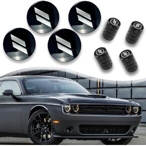 4pc 63mm/2.5 inches Slash Wheel Center Cap Covers Tire Valve Stem Cap Covers Compatible with Dodge Charger Challenger Durango Hornet Dart R/T SRT Magnum Nitro Journey Caliber (Silver)