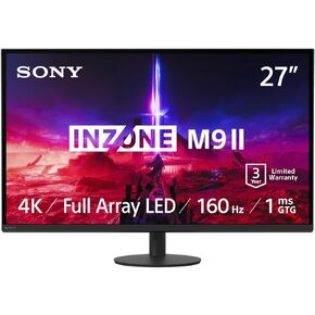 Sony INZONE M9 II 27" 4K UHD (3840 x 2160) 160Hz Full Array LED 1ms GtG NVIDIA G-SYNC Gaming Monitor, DisplayHDR 600, Built-in Speakers, DisplayPort/VRR HDMI 2.1