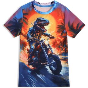 Boys Girls T-Shirts 3D Graphic Shirts Kids Neon Novelty Youth Short Sleeve Glow Tees Animal Print Tees