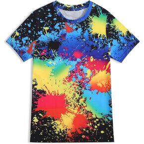 Boys Girls T-Shirts 3D Graphic Shirts Kids Neon Novelty Youth Short Sleeve Glow Tees Animal Print Tees in Kuwait