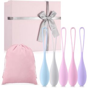 Geiserairaileie الحوضية تمرين جهاز 5 أجهزة كمبيوتر Kegel كرات Kegel تمرينات مراقبة الوزن المدرب العضلات للنساء تشديد الحوض وتعزيز مراقبة المثانة للمبتدئين إلى المتقدمين