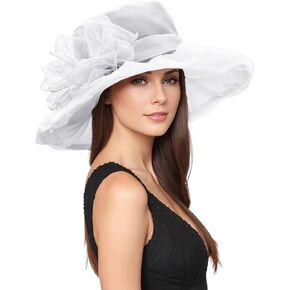 Zando Kentucky Derby Hats for Women 2025 Church Organza Victorian Fancy Tea Party Wedding Fascinator