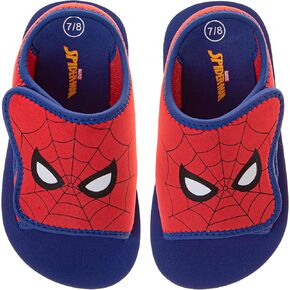 Josmo Kids SpiderMan Sandals Open Toe Adjustable Strap Closure - Spidey Character Hero Water Shoe SlipOn Slides for Boys (Sizes: 5-10 Toddler / 11-12 Little Kid)