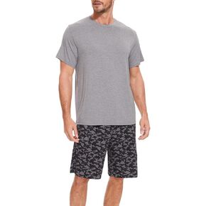 Men's Pajama Sets, Ultra Soft Bamboo Viscose Sleepwear, Short Sleeve Shirts and Shorts Loungewear Pjs Set with Pockets