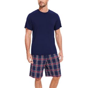 Men's Pajama Sets, Ultra Soft Bamboo Viscose Sleepwear, Short Sleeve Shirts and Shorts Loungewear Pjs Set with Pockets in Saudi Arabia
