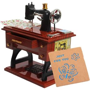 Sewing Machine Music Box Retro Classical Table Desk Decoration Gifts for Birhday Mothers Day