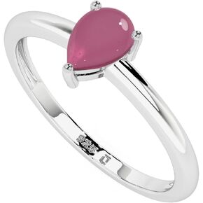 Natural Pink Tourmaline Stackable Ring for Women in Sterling Silver, October Birthstone Handcrafted Jewelry Gifts for Her (Prong-Set)(Round, Oval, Pear)