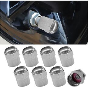 8PCS Tire Valve Stem Caps, Brass Wheel Valve Covers with Rubber, Dust Proof Seal Stem Caps Universal for Car, SUV, Truck, Motorcycle, Bicycle