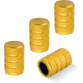 4PCS 0.31In Car Tire Valve Caps,Aluminum Alloy Tire Valve Stem Caps Replace Car Tire Caps and Maintain Tire Pressure,Universal Tire Air Cap Car Accessories for Car Decorations of Valve (Yellow)