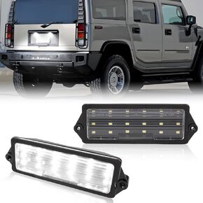 LED License Plate Lights Rear Tag Lamp Compatible with 2003 2004 2005 2006 2007 Hummer H2 6000K White Licence Plate LED Light Assembly Number Lamp Plug & Play, Pack of 2