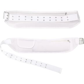 Ihram Belt for Hajj and Umrah White Adjustable Ihram Waist Belt with Zippered Pockets Fits 32" up to 52"