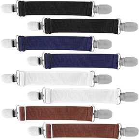 8pcs Pant Waist Tightener,Adjustable Hip Elastic Belt,Waist Cinch Clip Belts,Elastic Belt Clip Women Men Back for Jeans Pants Dresses