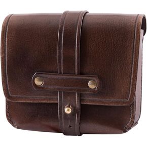 Ulfberth - Small Medieval Belt Bag – made of real buffalo leather – fanny pack for men and women - for Reenactment, Medieval and Ren fais, Larp (Dark Brown)