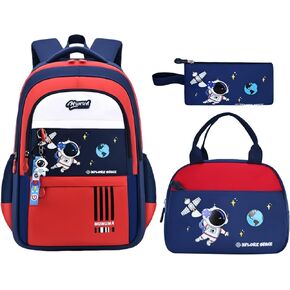 Mitowermi 3pcs boys backpack with witch box standcal for boys boys lightweight kids backpack backbags stets for legal school steries ، black