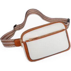 Fanny Packs for Women Vegan Leather Waist Packs with Adjustable Strap, Crossbody Purse Belt Bag for Women (Brown)
