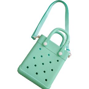EVA Waterproof Mini Beach Tote, Bitty Rubber Travel Bags Sandproof X Small Size Handbag for Sports Gym Travel Market Outdoor