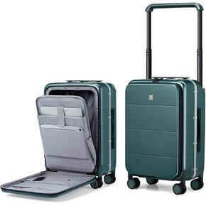 Hanke 20 Inch Carry On Luggage Airline Approved Hard Shell Suitcase with Spinner Wheels TSA Luggage Travel Suitcases Wide Handle for Men Women(Blackish Green) in Kuwait