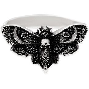 HAQUIL Skull Moth Adjustable Ring, Vintage Insect Bug Ring, Head Luna Moth Jewelry, Retro Skull Moth Jewelry