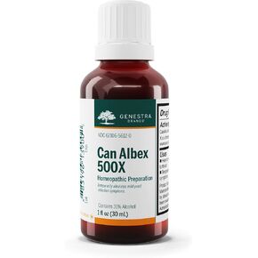 العلامات التجارية Genestra Can Albex 500x | Candida albicans علاج المثلية في شكل سائل | 1 فلوريدا. أوز.