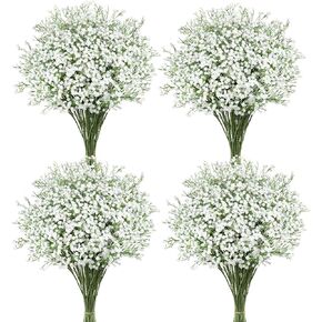 بابيس التنفس الزهور الاصطناعية ، 18 pcs أبيض مزيف أنفاس الطفل الزهور الجزء الأكبر الاصطناعي لمسة حقيقية فوكس الغجر ججرت