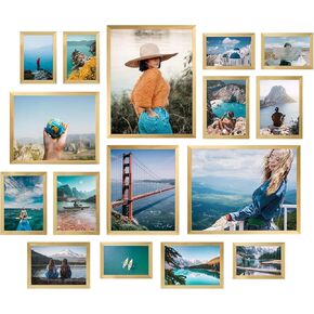 GiftGarden 16 Pack Black Picture Frames for Multi Sister Photos ، مجموعة متنوعة بما في ذلك اثنين من 11x14 ، واثنتان 8x10 ، ستة 5x7 ، ستة 4x6 ، إطار معرض لجدار أو عرض الطاولة