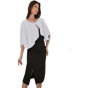 Women's Capelet Shawls and Wraps for Evening Dresses Soft Bridesmaid Shawl Chiffon Cape Wedding Cover Up