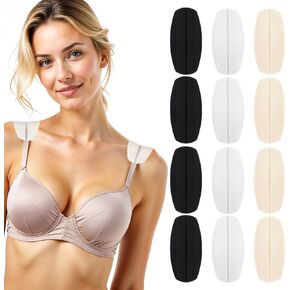 Grevosea 6 Pairs Bra Strap Holders for Slipping, Non-slip Silicone Bra Strap Cushion for Ease Shoulder Discomfort