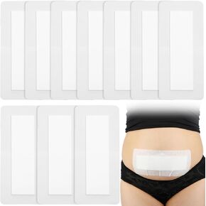 10 Pcs C-Section Incision Adhesive Island Dressing 4"x10" Bandage Breathable Bordered Gauze Pads for Post Abdominal Surgery Hysterectomy Tummy Tuck Recovery Wounds Cover Women Patients