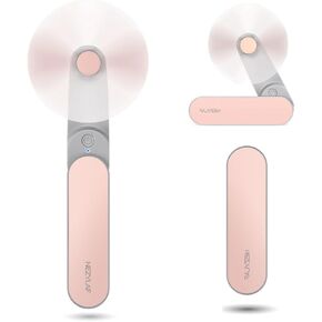 Nezylaf Portable Mini Fan ، مروحة شخصية صغيرة قابلة لإعادة الشحن لمدة 9-15 ساعة وقت التشغيل ، تصميم الجيب للسفر/النساء الأساسية/الإجازة/الشاطئ/الإجازة/الطائرة/ديزني